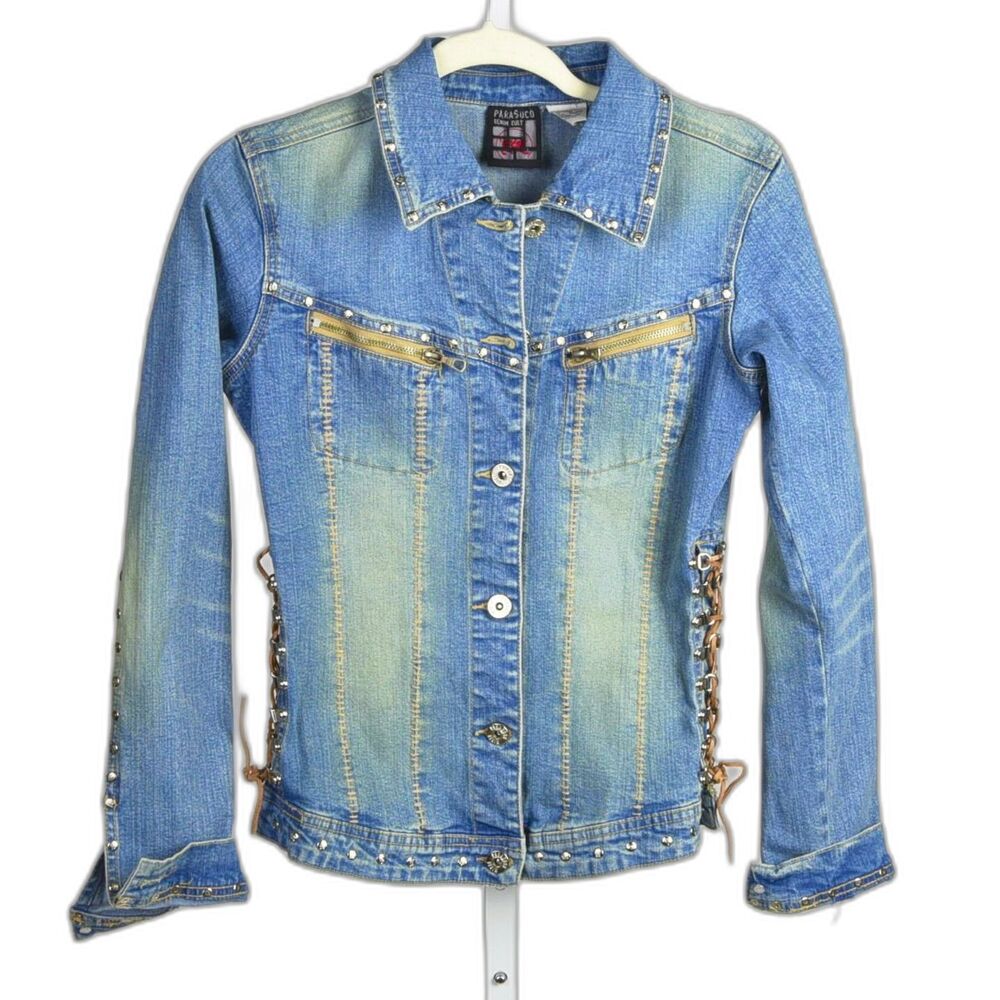 Para Suco  Embellished Denim Jacket Embroidered Size S